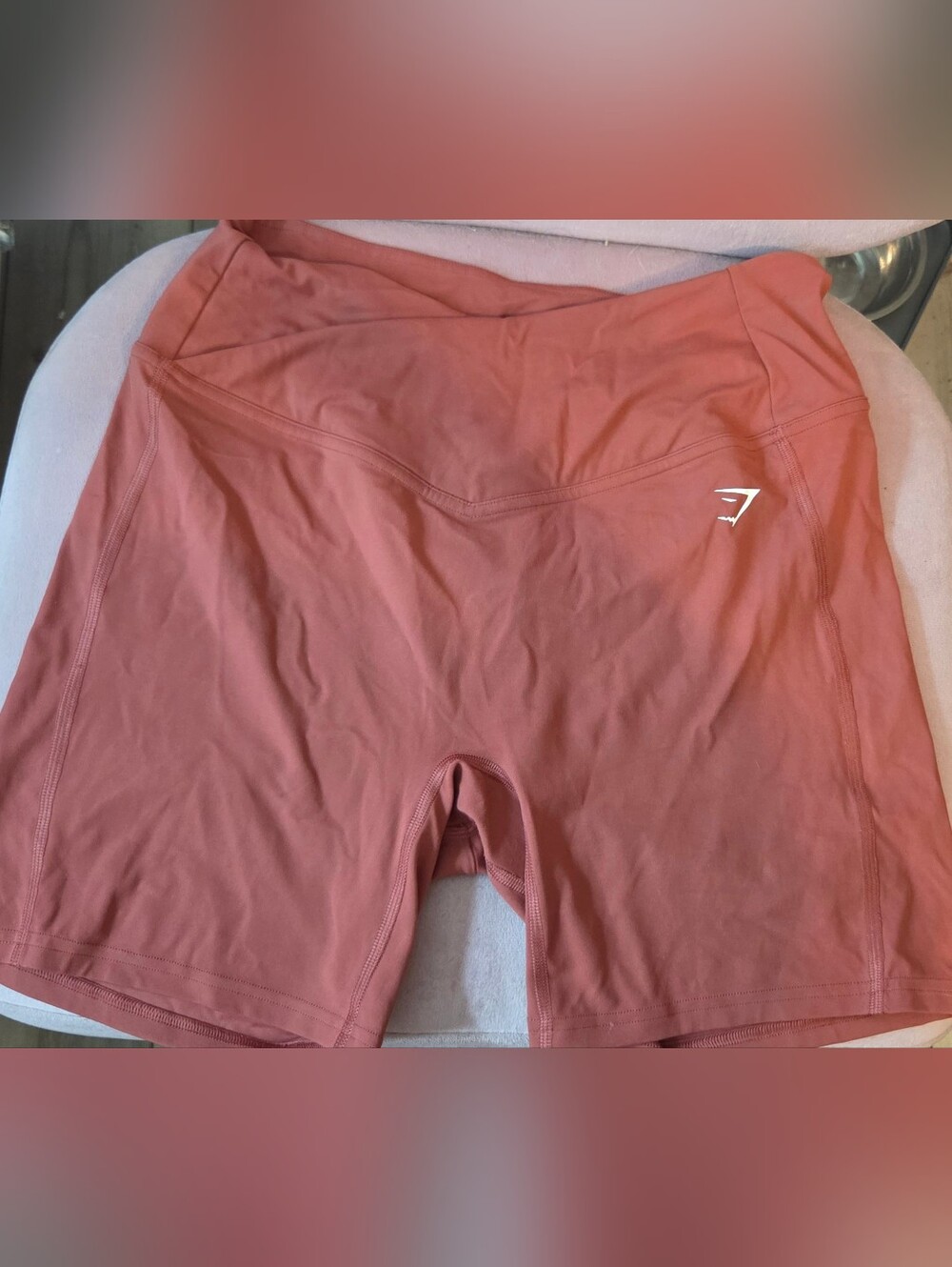 Gymshark Kids Rose-Coral High-Waist Bike Shorts